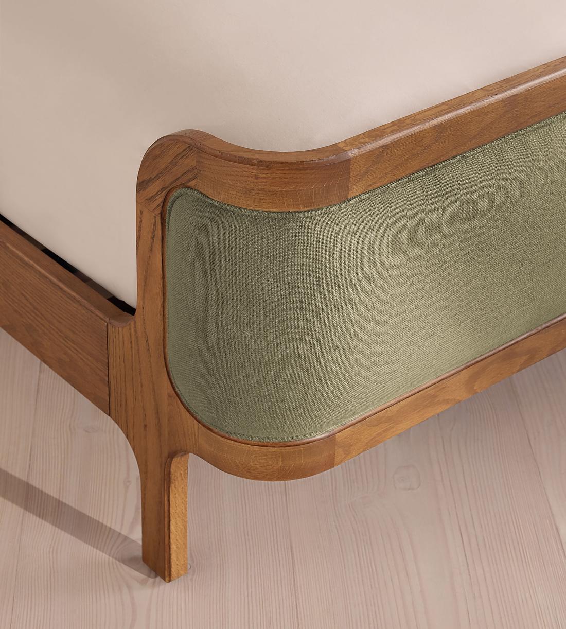 Belsa Bed - Light Oak - King - Linen - Sage - Images - Image 5