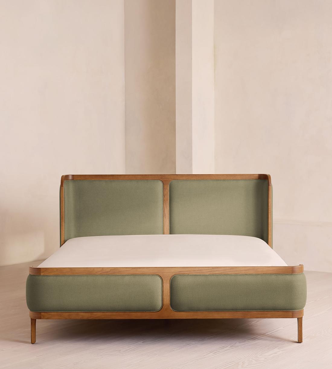 Belsa Bed - Light Oak - King - Linen - Sage - US - Listing - Image 2