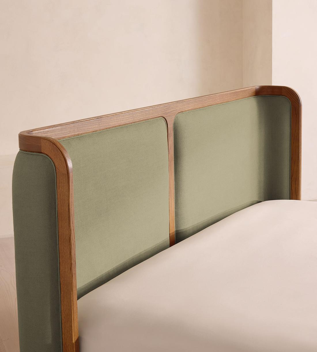 Belsa Bed - Light Oak - King - Linen - Sage - US - Images - Image 3