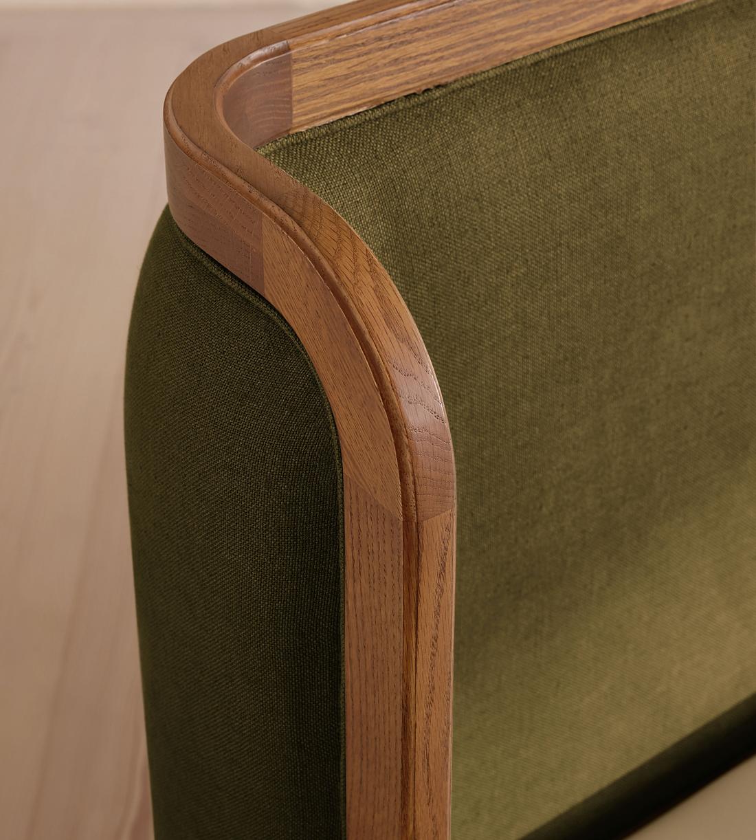 Belsa Bed - Light Oak - Queen - Linen - Olive - US - Images - Image 4
