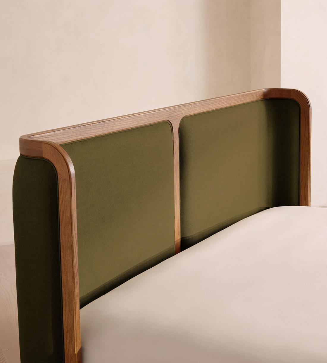 Belsa Bed - Light Oak - King - Linen - Olive - US - Images - Image 3