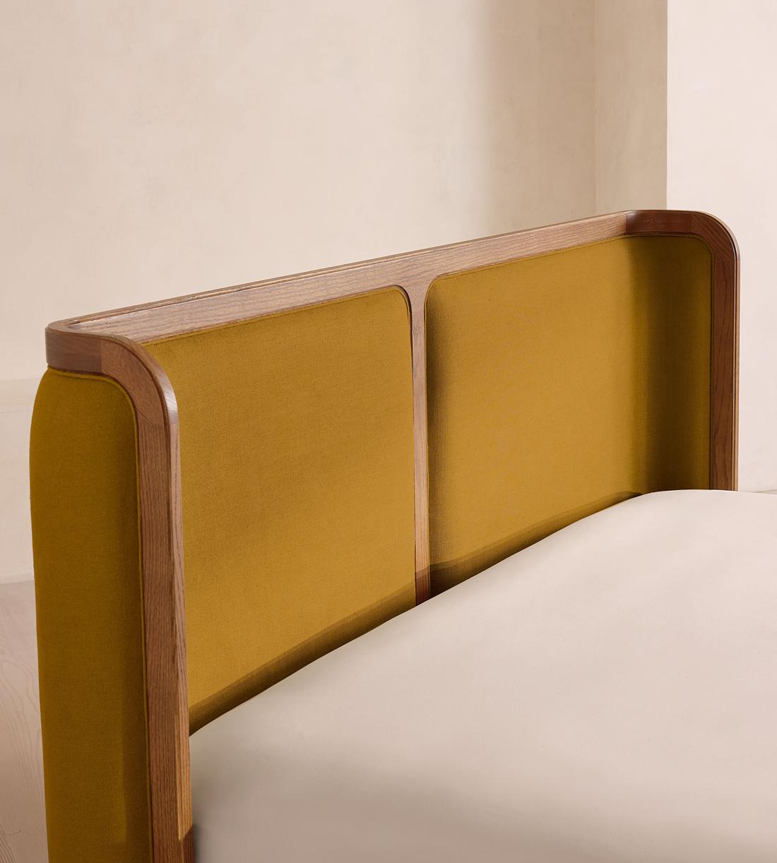 Belsa Bed - Light Wood - King - Linen - Turmeric - UK - Images - Image 3