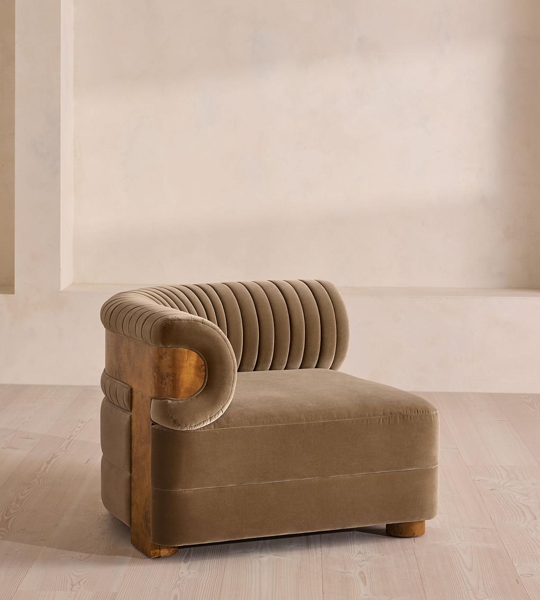 Caleb Sectional Sofa - Corner Module - Velvet - Truffle - Dark Burl - US - Image 2