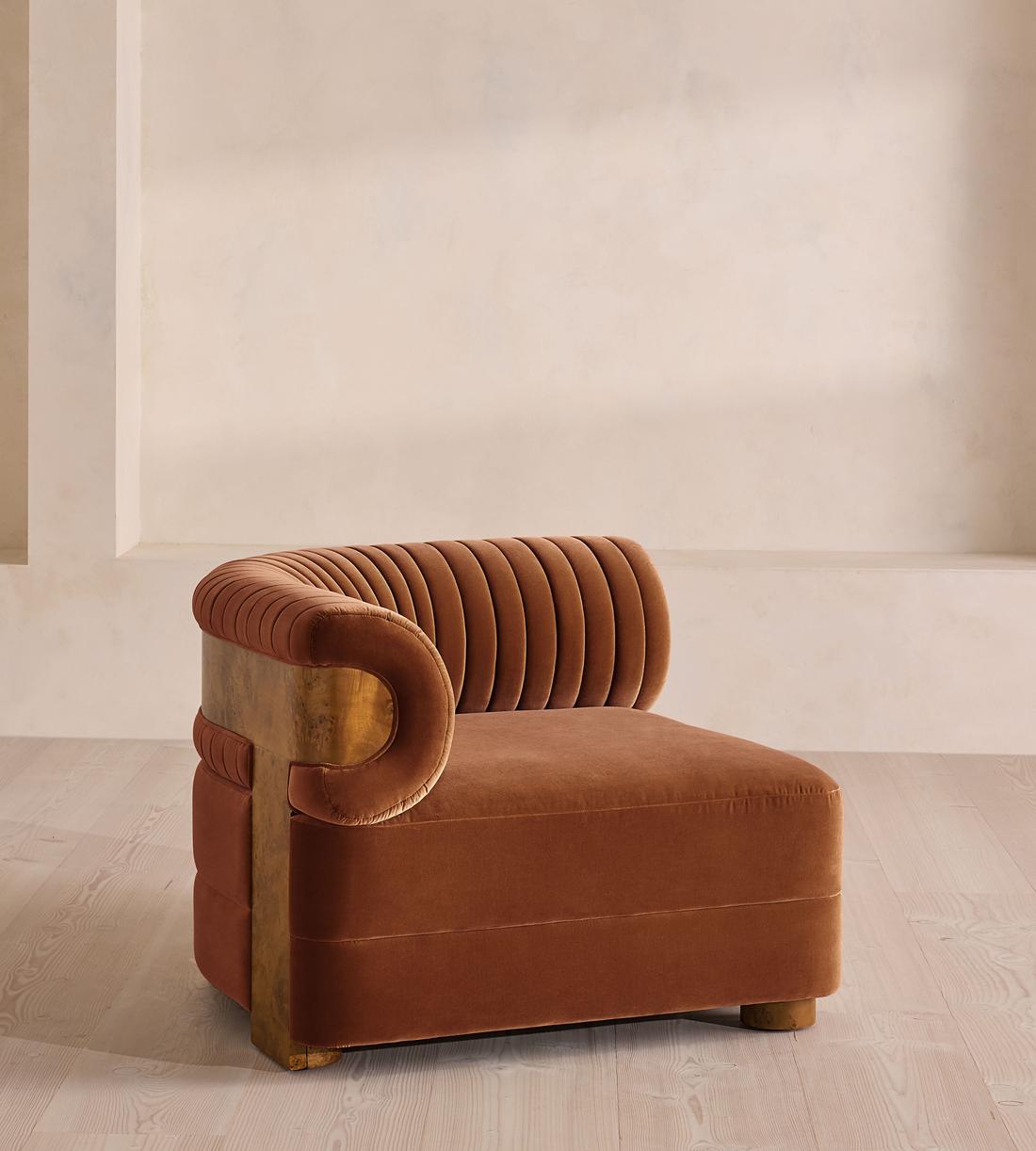 Caleb Sectional Sofa - Corner Module - Velvet - Cinnamon - Dark Burl - US - Image 2