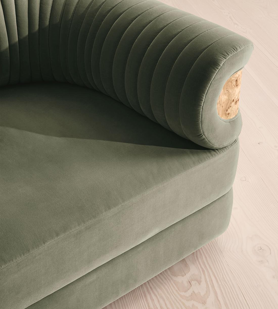 Caleb Modular Sofa - Corner Sofa - Velvet - Seafoam - Blonde Burl - UK - Images - Image 4