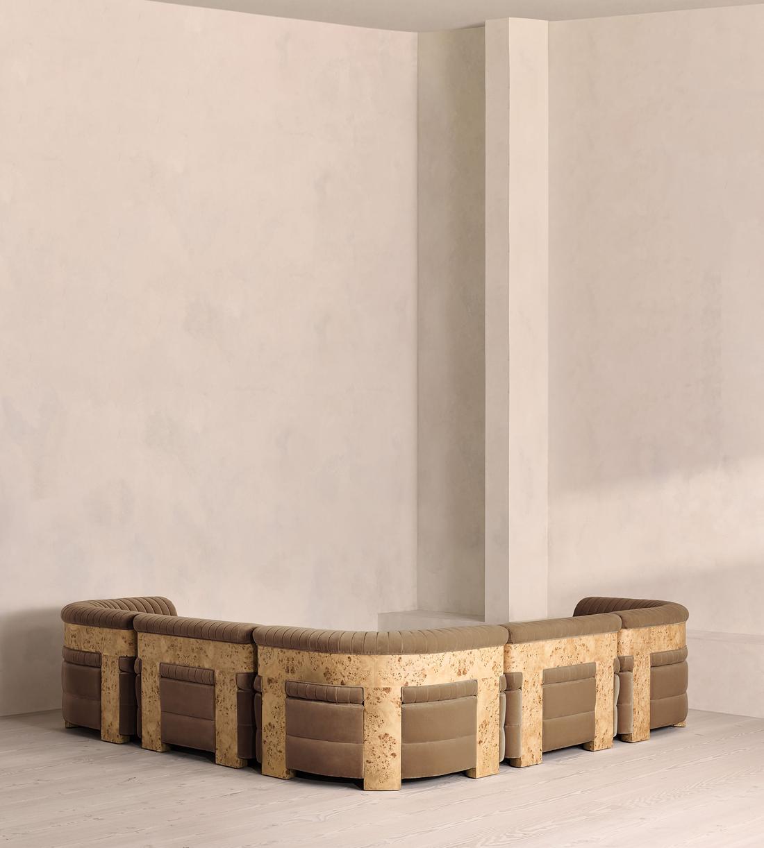 Caleb Modular Sofa - Corner Sofa - Velvet - Truffle - Blonde Burl - UK - Images - Image 3