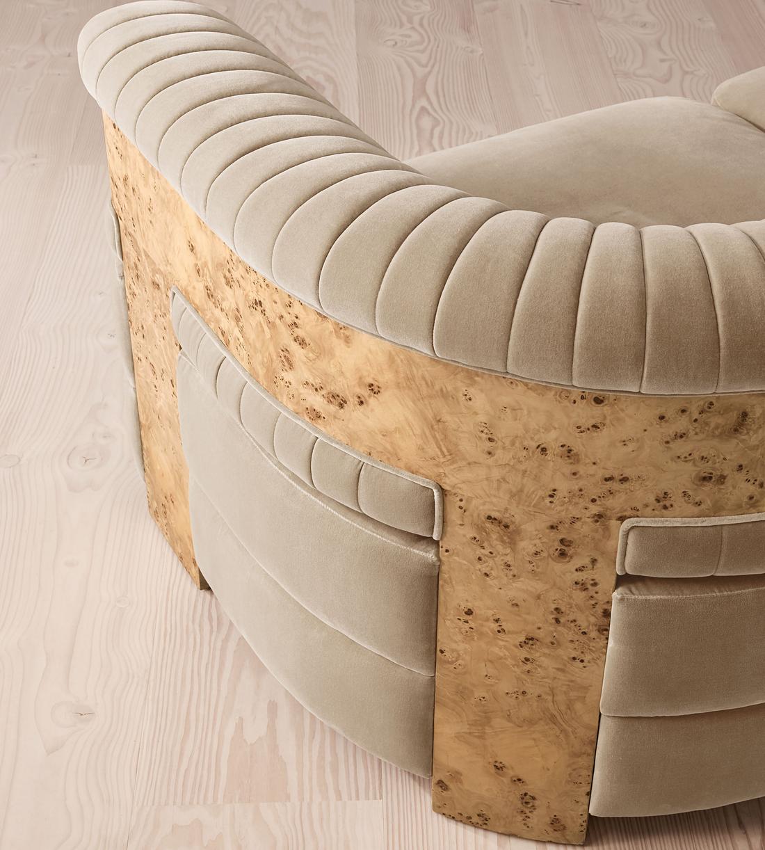 Caleb Modular Sofa - Corner Sofa - Velvet - Oyster - Blonde Burl - UK - Images - Image 5
