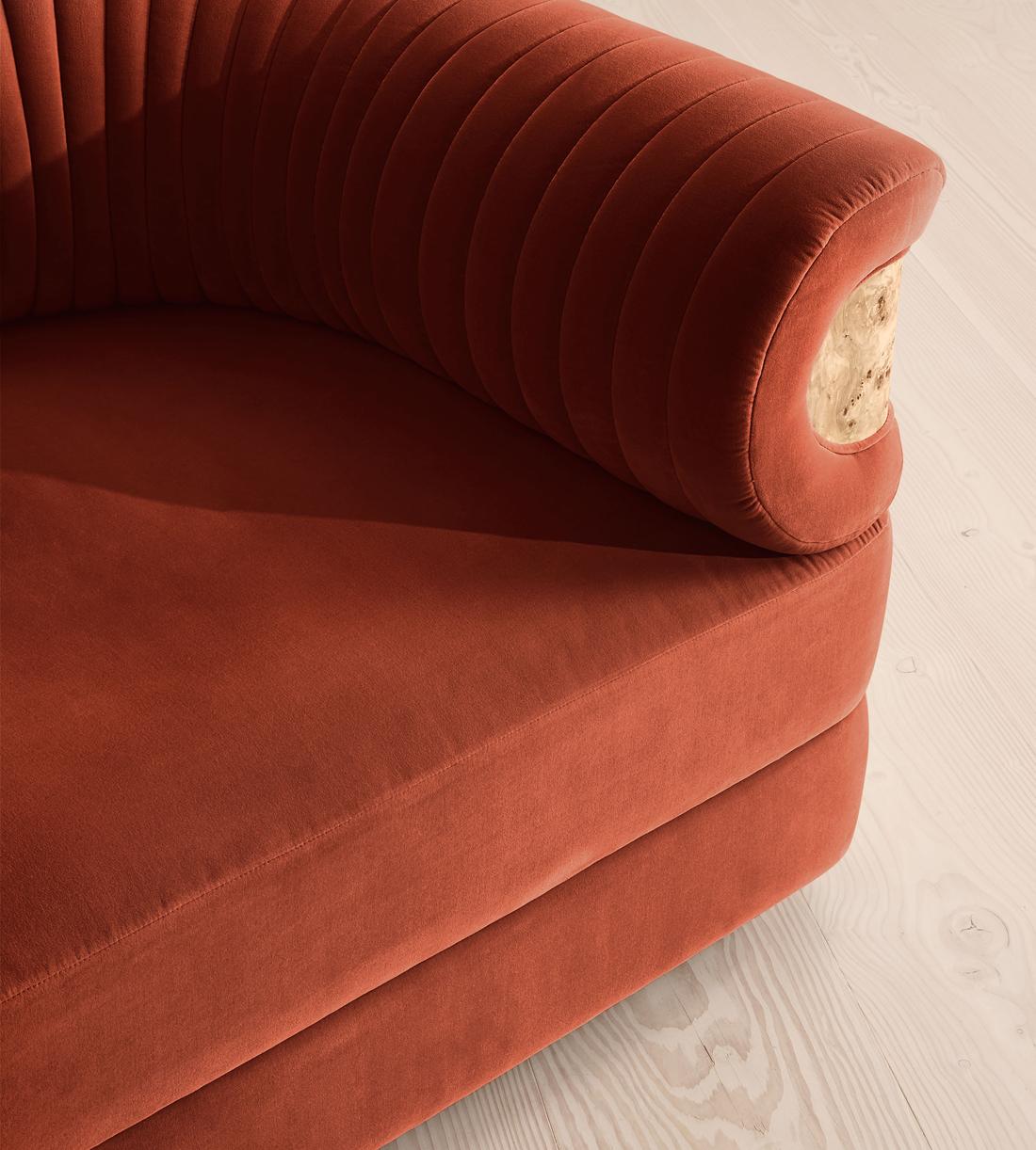 Caleb Modular L-Shape Sofa - Velvet - Rust - Blonde Burl - UK - Images - Image 4