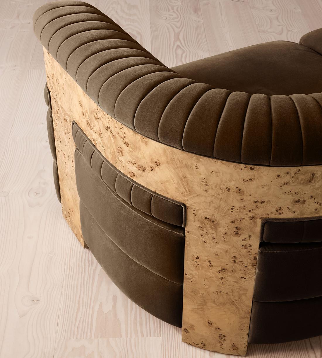 Caleb Modular L-Shape Sofa - Velvet - Chocolate - Blonde Burl - UK - Images - Image 5