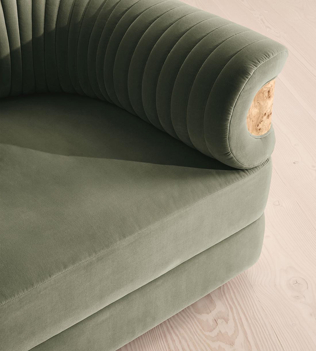 Caleb Modular Sofa - L-Shape Sofa - Velvet - Seafoam - Blonde Burl - UK - Images - Image 4