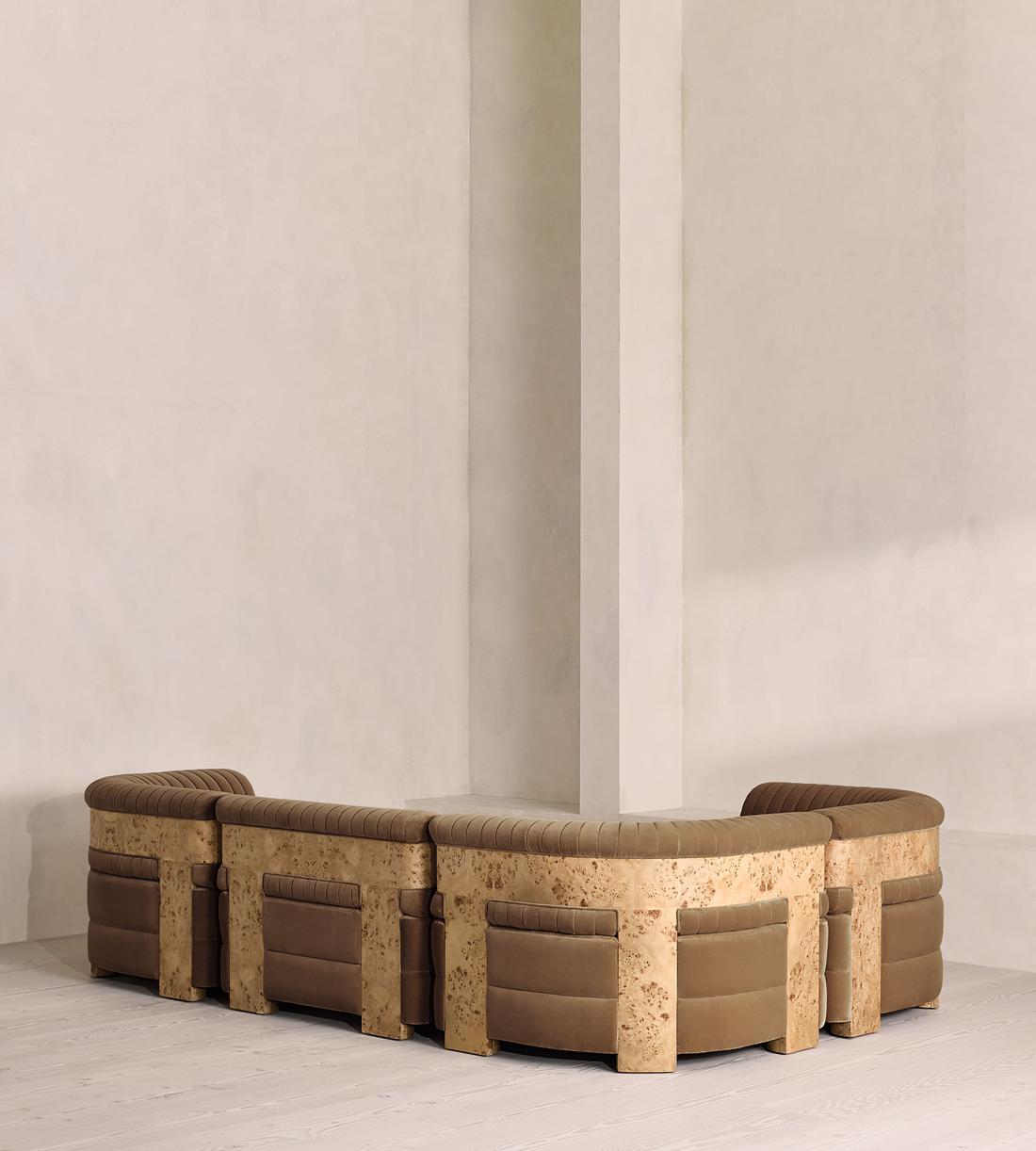 Caleb Modular Sofa - L-Shape Sofa - Velvet - Truffle - Blonde Burl - UK - Images - Image 3