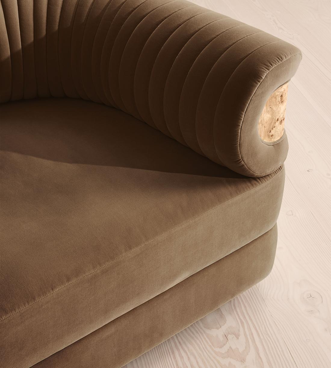Caleb Modular Sofa - L-Shape Sofa - Velvet - Truffle - Blonde Burl - UK - Images - Image 4