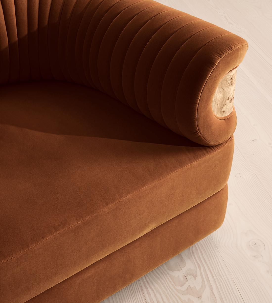 Caleb Modular Sofa - L-Shape Sofa - Velvet - Cinnamon - Blonde Burl - UK - Images - Image 4