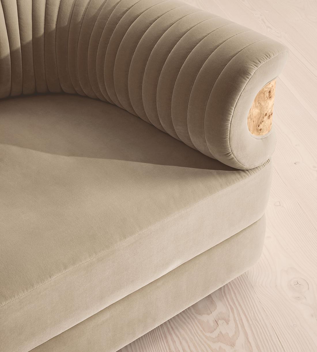 Caleb Modular Sofa - L-Shape Sofa - Velvet - Oyster - Blonde Burl - UK - Images - Image 4