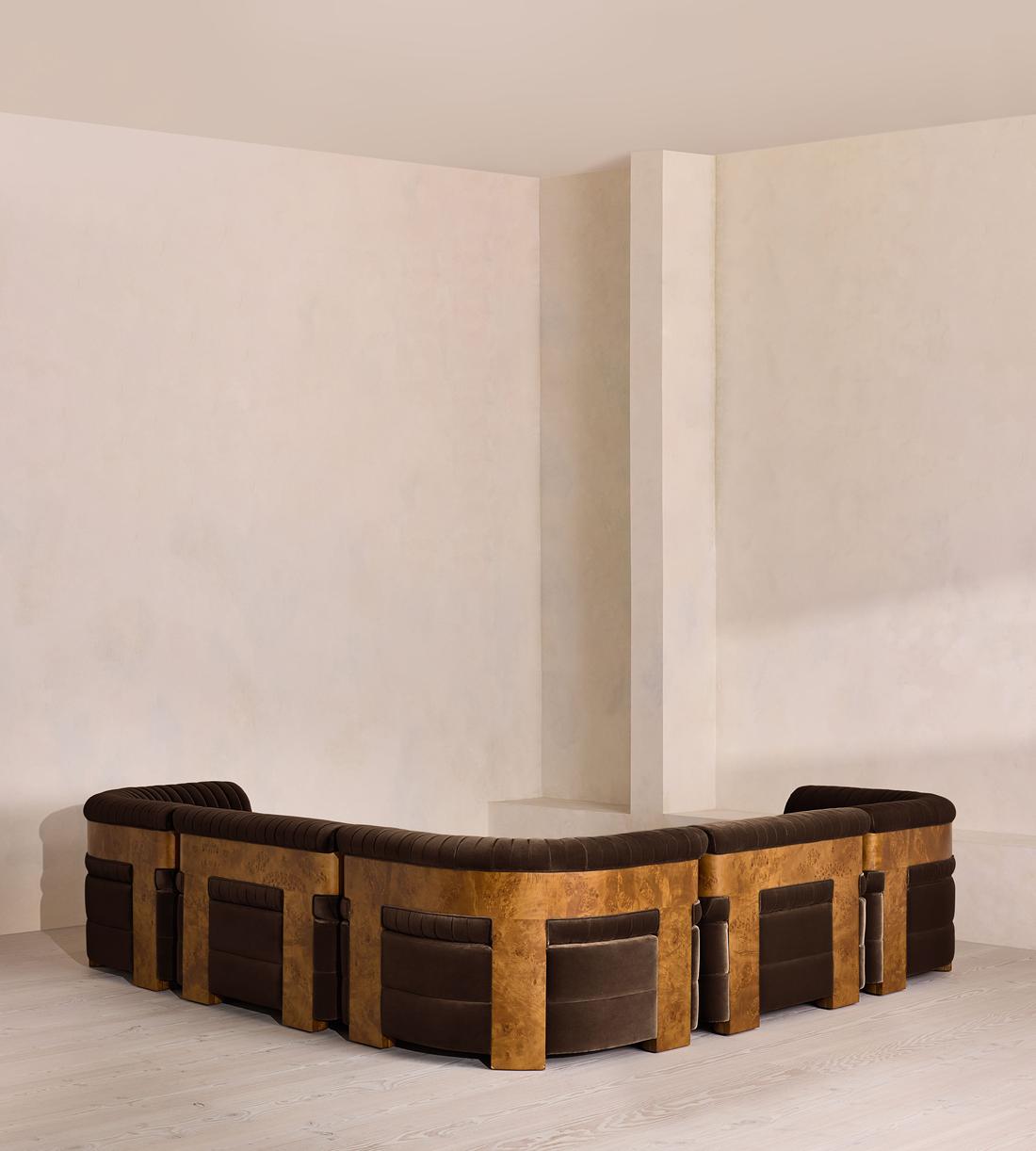 Caleb Modular Corner Sofa - Velvet - Chocolate - Dark Burl - UK - Images - Image 3