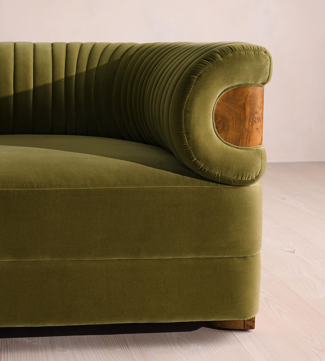 Caleb Modular Corner Sofa - Velvet - Olive - Dark Burl - UK - Images - Image 6