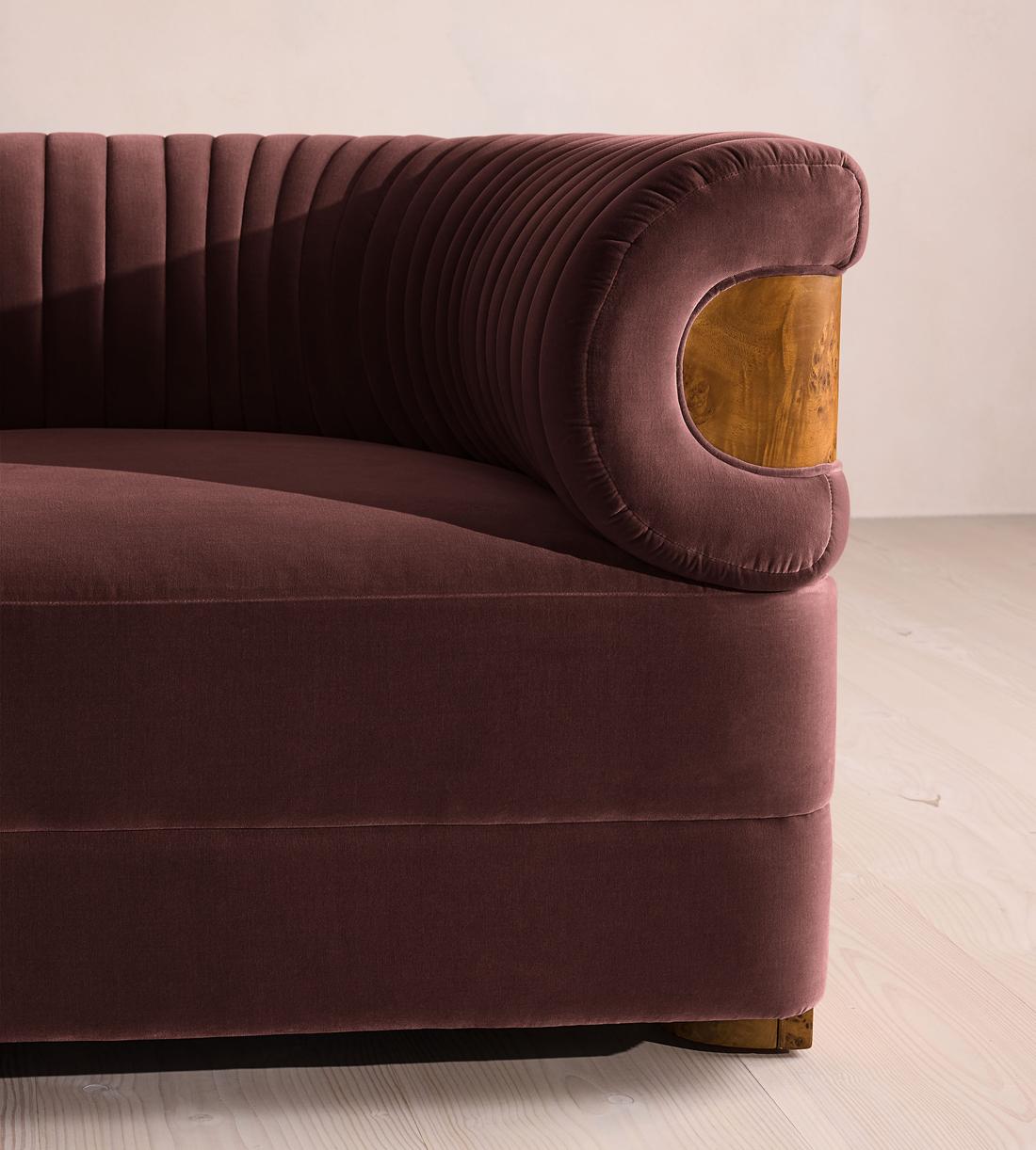 Caleb Sectional Sofa - Corner Sofa - Velvet - Aubergine - Dark Burl - US - Images - Image 6