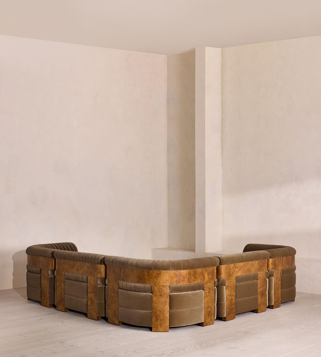 Caleb Modular Sofa - Corner Sofa - Velvet - Truffle - Dark Burl - UK - Images - Image 3