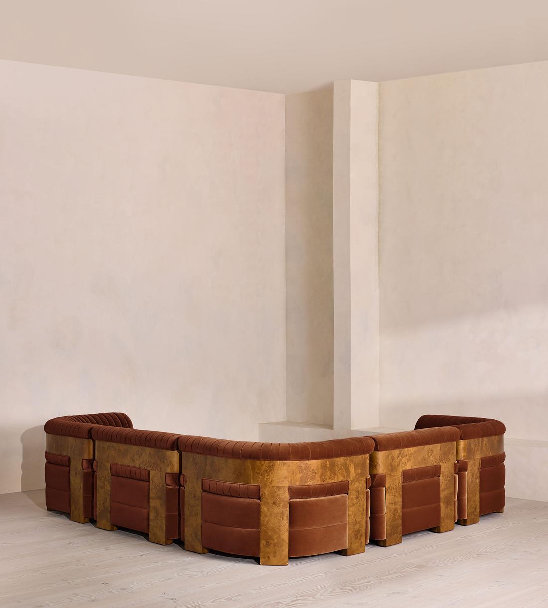 Caleb Modular Sofa - Corner Sofa - Velvet - Cinnamon - Dark Burl - UK - Images - Image 3