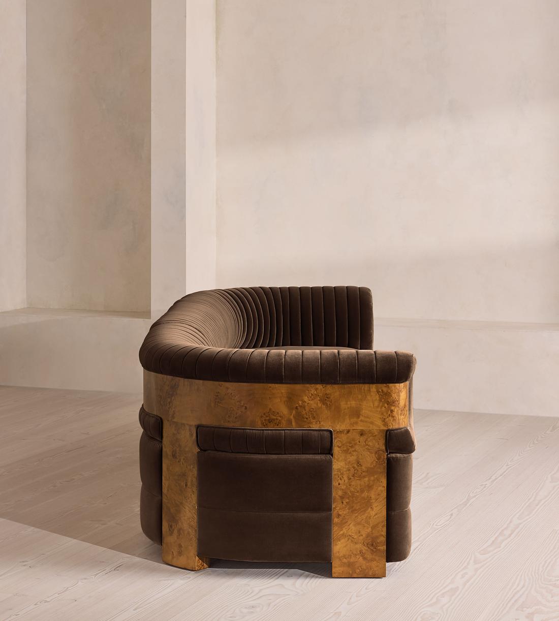 Caleb Modular Four Seater Sofa - Velvet - Chocolate - Dark Burl - UK - Images - Image 3