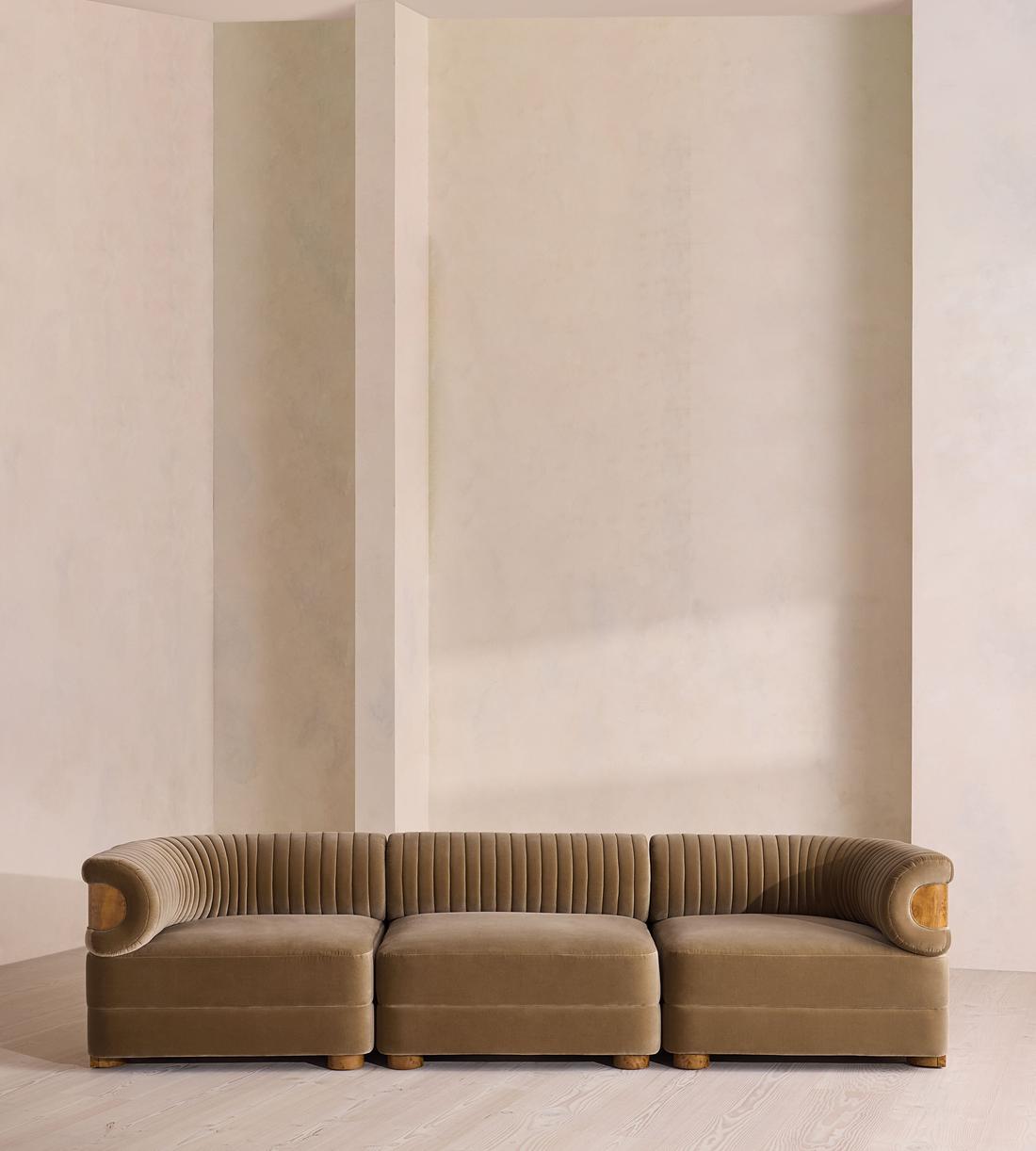 Caleb Modular Sofa - Four Seater - Velvet - Truffle - Dark Burl - UK - Listing - Image 1