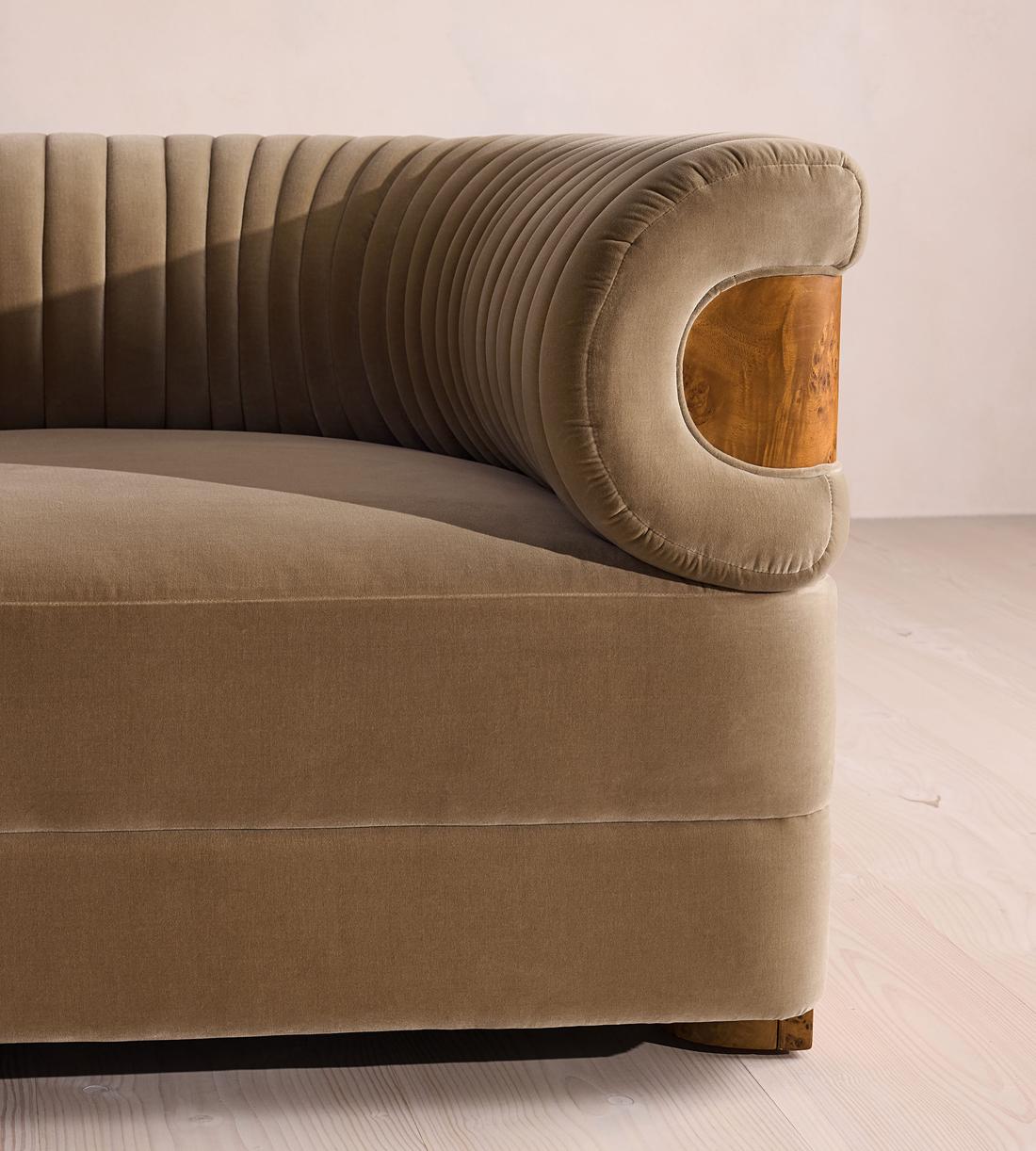 Caleb Sectional Sofa - Four Seater - Velvet - Truffle - Dark Burl - US - Images - Image 5