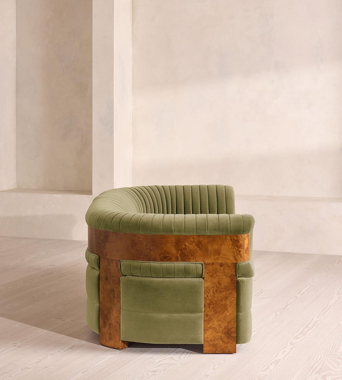 Caleb Modular Three Seater Sofa - Velvet - Lichen - Dark Burl - UK - Images - Image 3