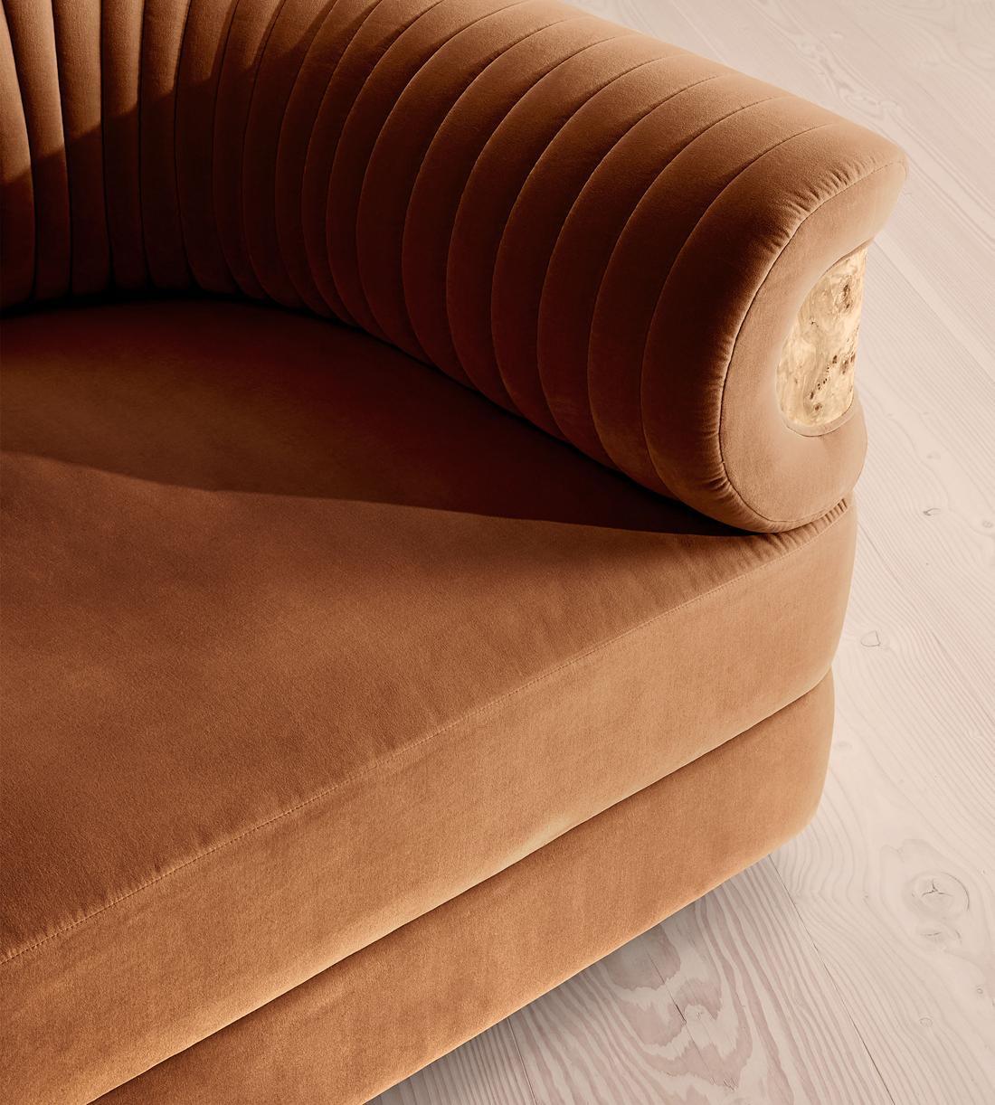 Caleb Modular Sofa - Four Seater - Velvet - Cinnamon - Blonde Burl - UK - Images - Image 5