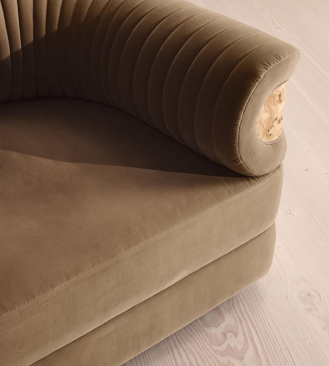 Caleb Modular Sofa - Four Seater - Velvet - Truffle - Blonde Burl - UK - Images - Image 5