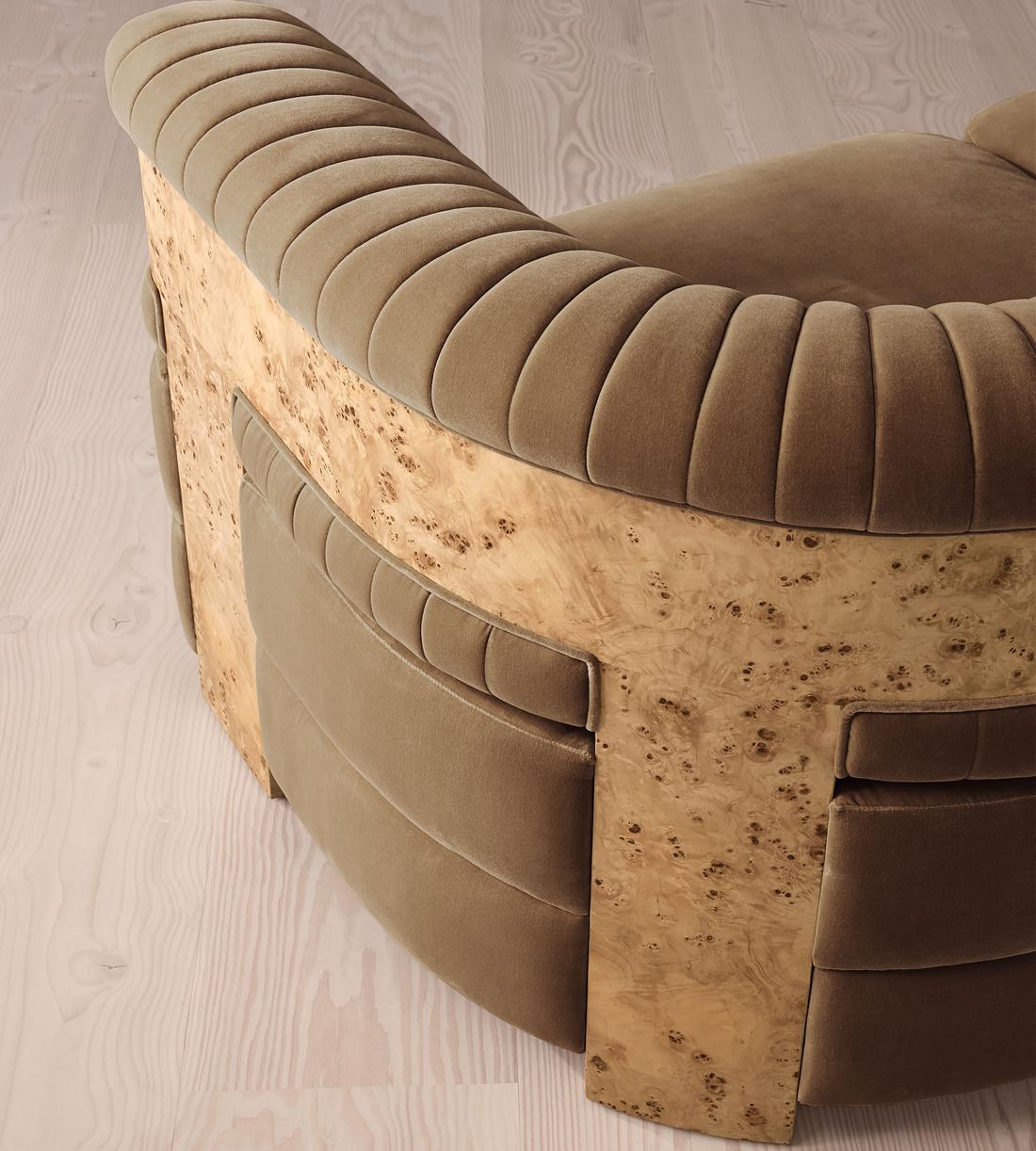 Caleb Modular Sofa - Four Seater - Velvet - Truffle - Blonde Burl - UK - Images - Image 6