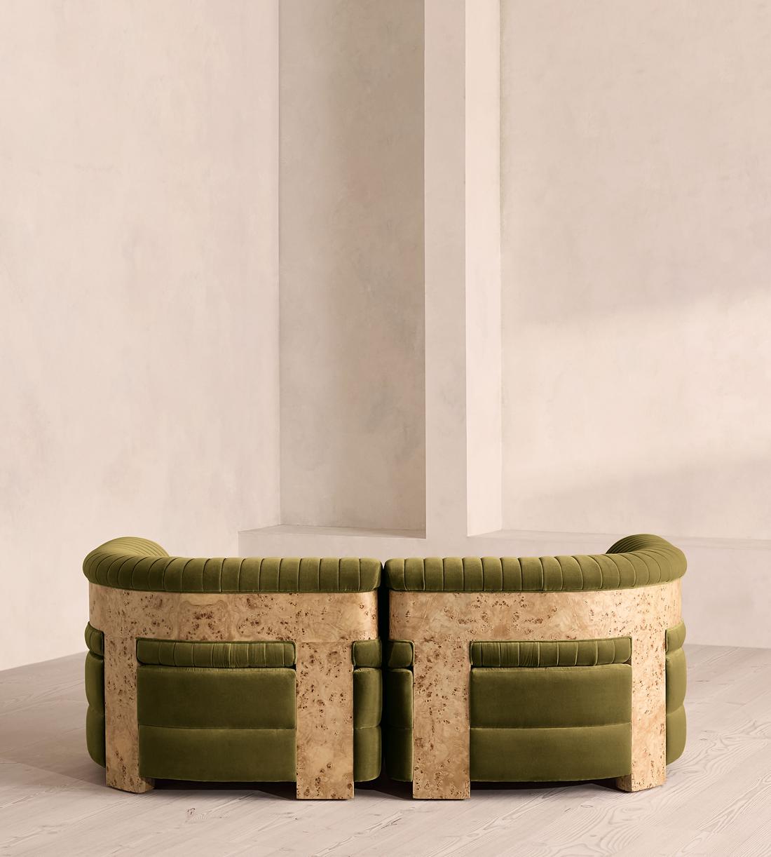 Caleb Modular Three Seater Sofa - Velvet - Olive - Blonde Burl - UK - Images - Image 4