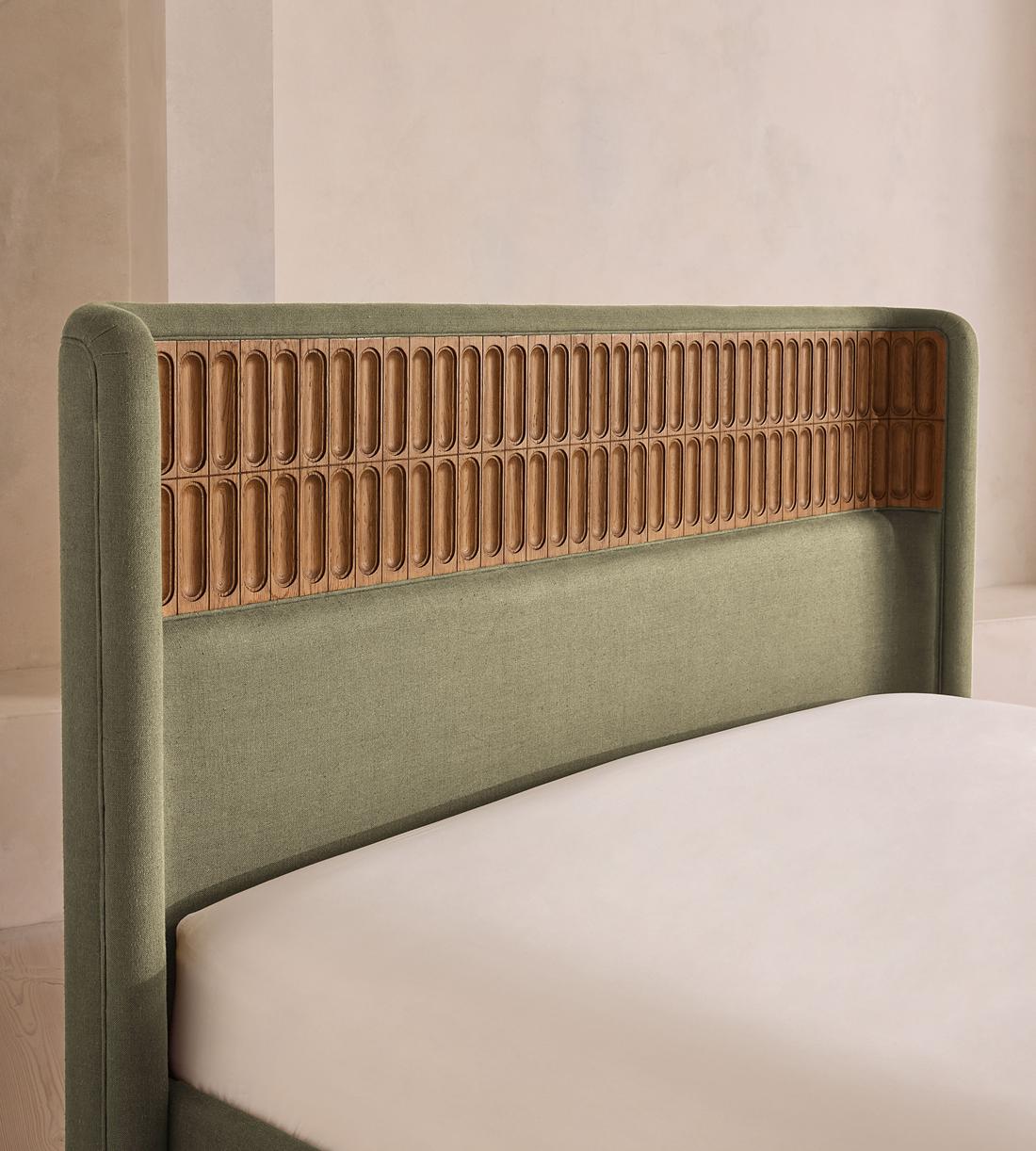 Devon Bed - Queen - Linen - Sage - US - Images - Image 4