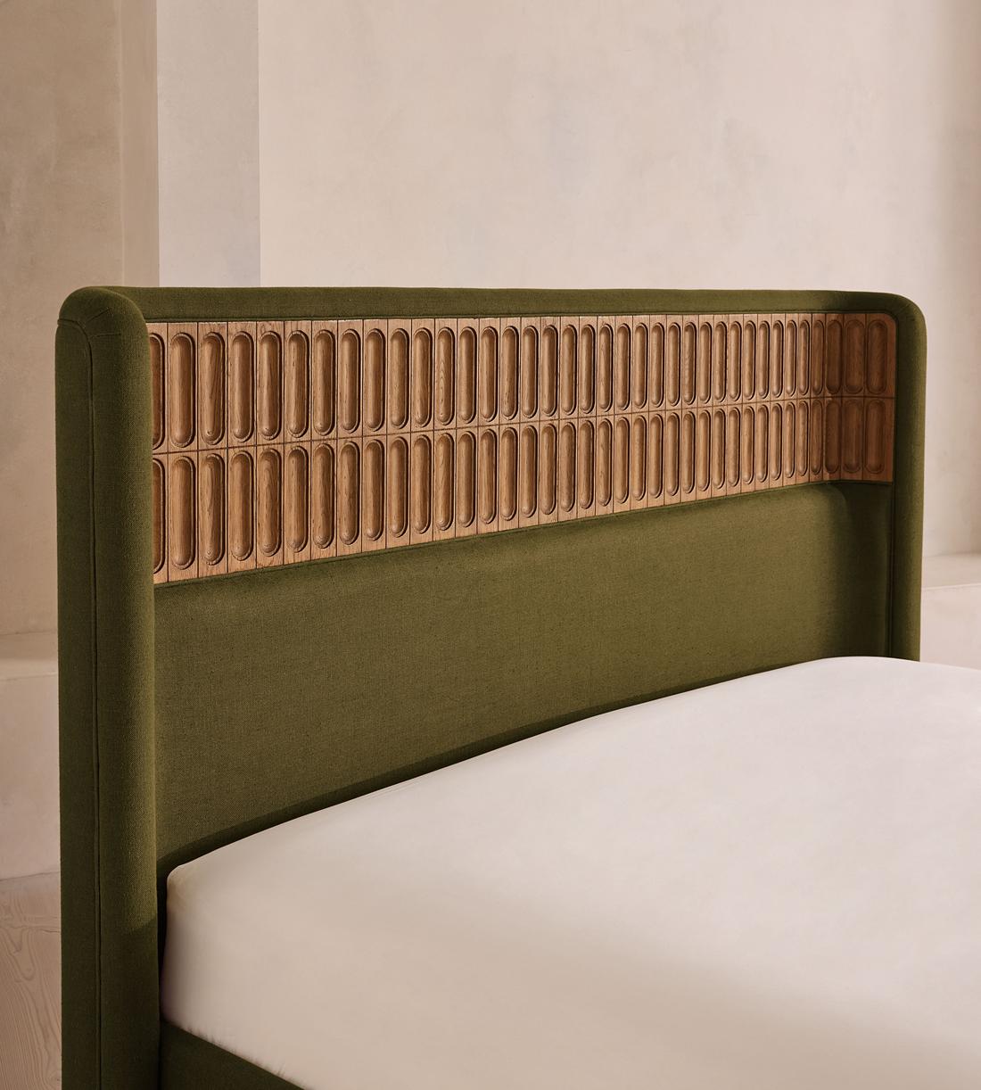 Devon Bed - King - Linen - Olive - Images - Image 7
