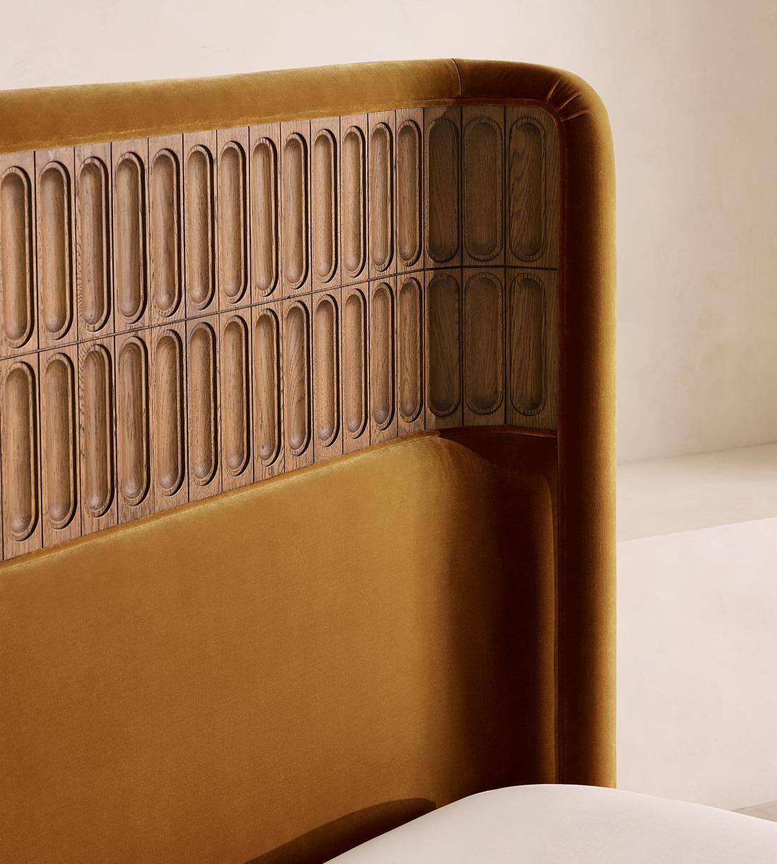 Devon Bed - King - Velvet - Mustard - Images - Image 3