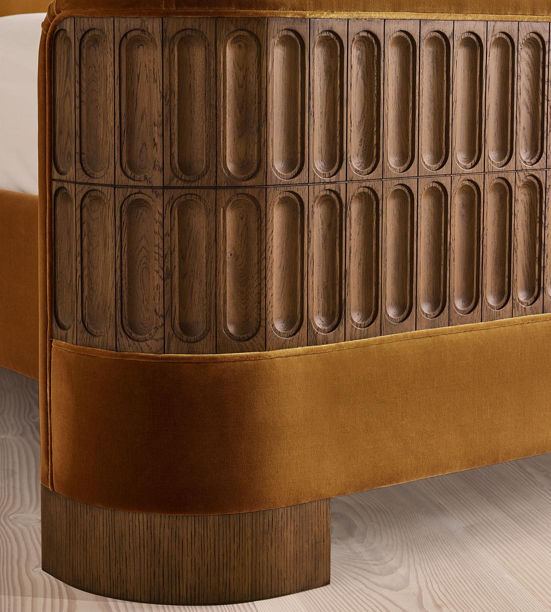 Devon Bed - Queen - Velvet - Mustard - US - Images - Image 5