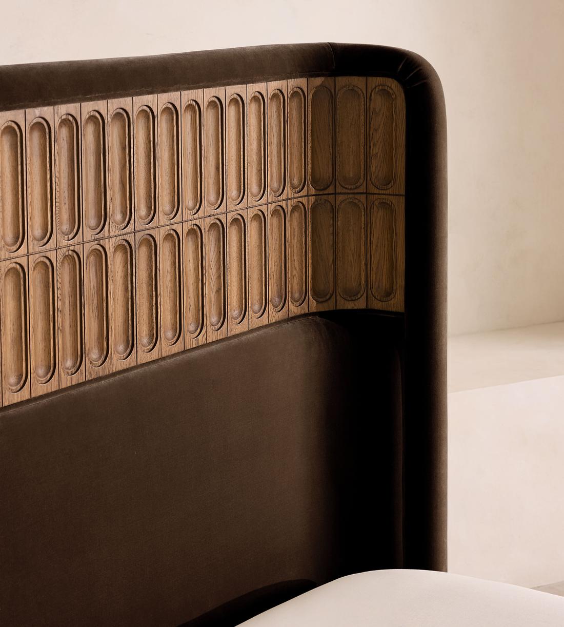 Devon Bed - Queen - Velvet - Chocolate - US - Images - Image 3
