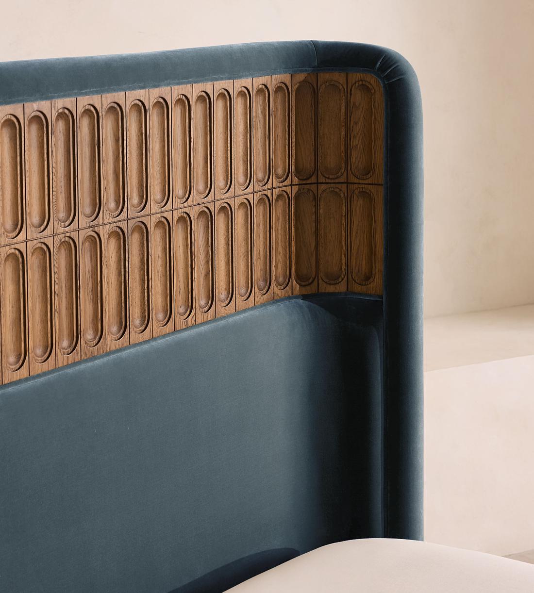Devon Bed - Queen - Velvet - Grey Blue - US - Images - Image 3