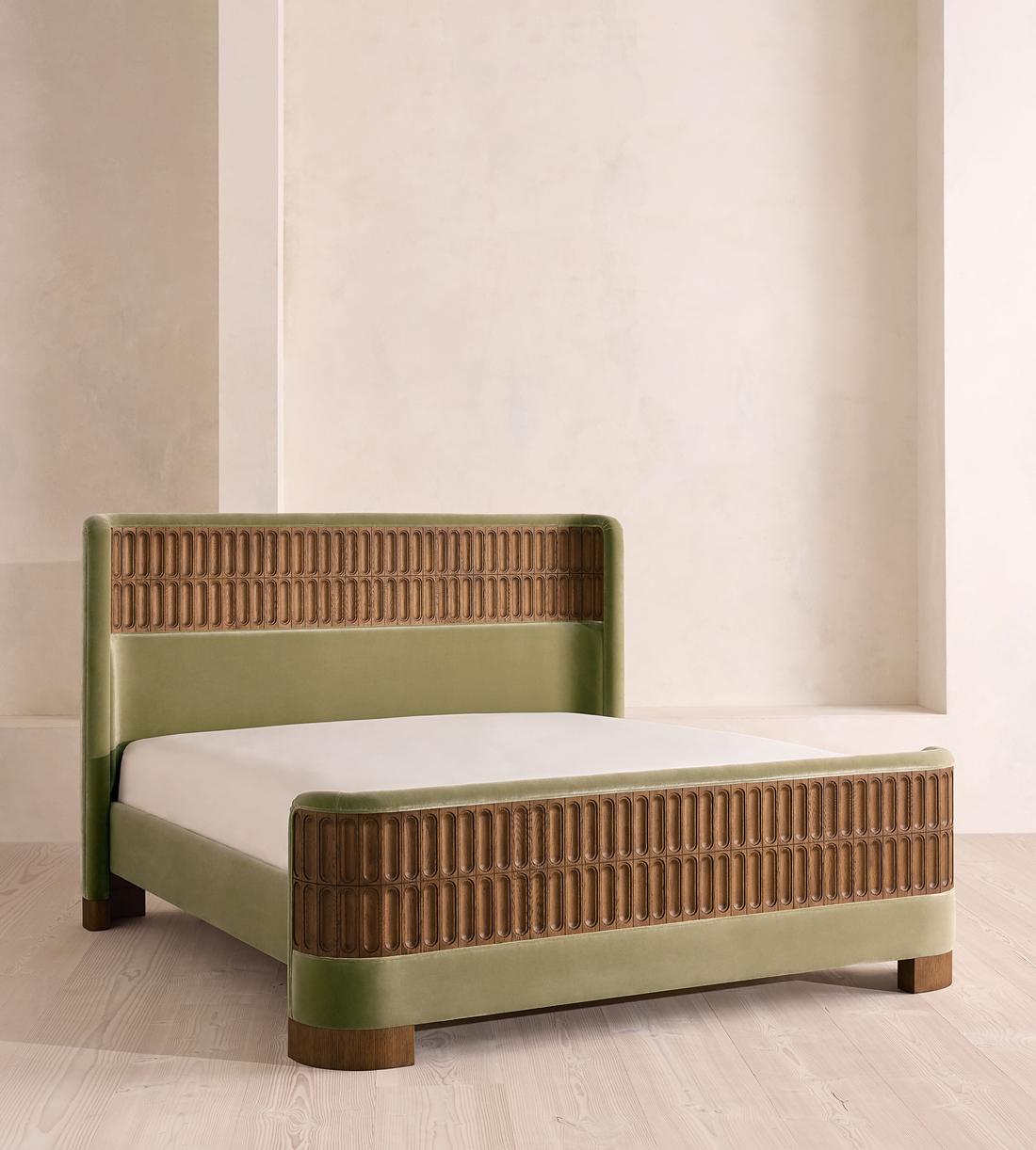 Devon Bed - Queen - Velvet - Lichen - US - Listing - Image 4