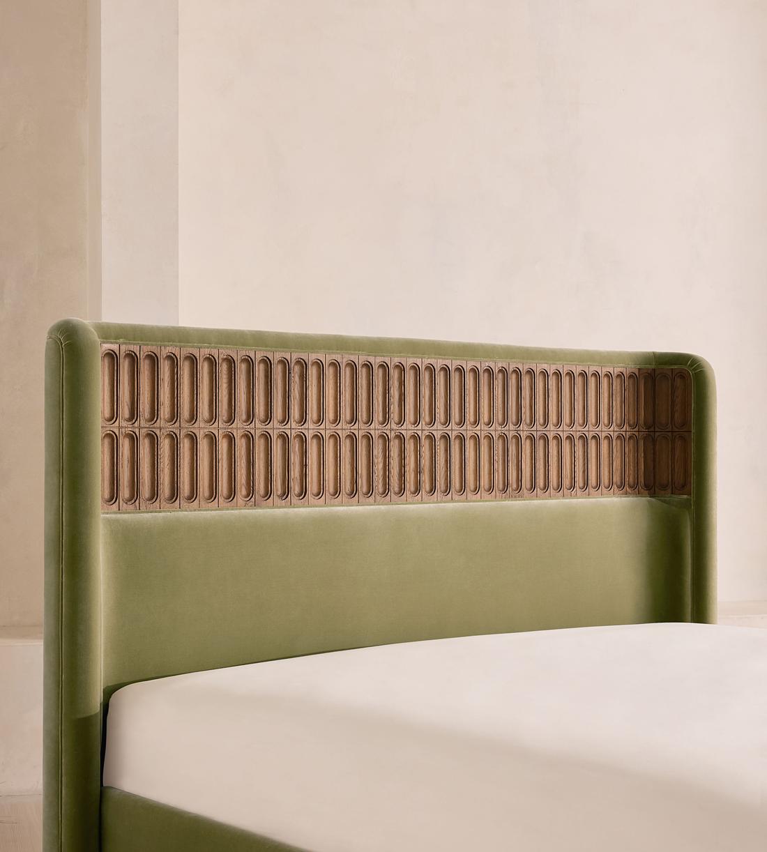 Devon Bed - Queen - Velvet - Lichen - US - Images - Image 7