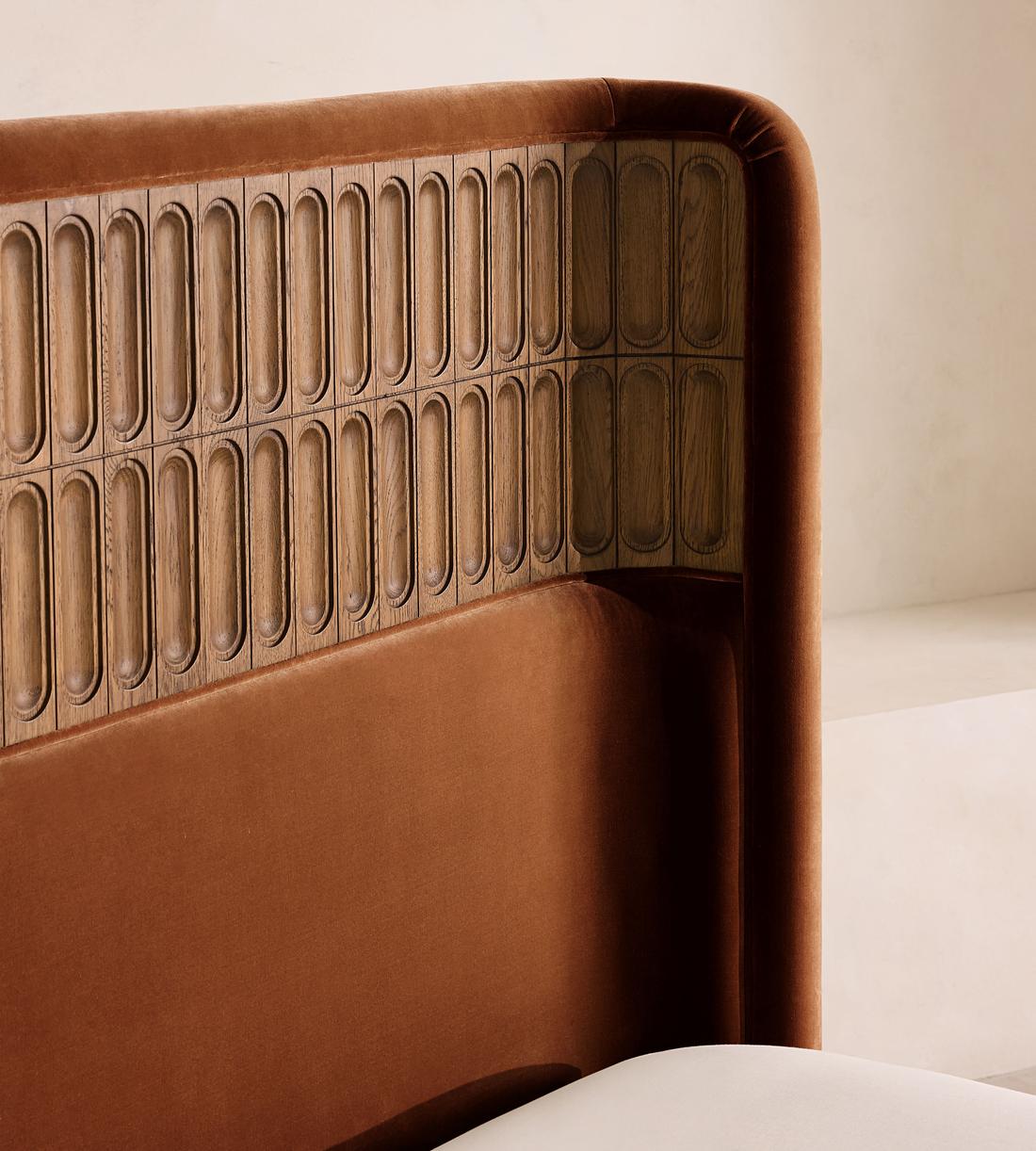 Devon Bed - Queen - Velvet - Cinnamon - US - Images - Image 3