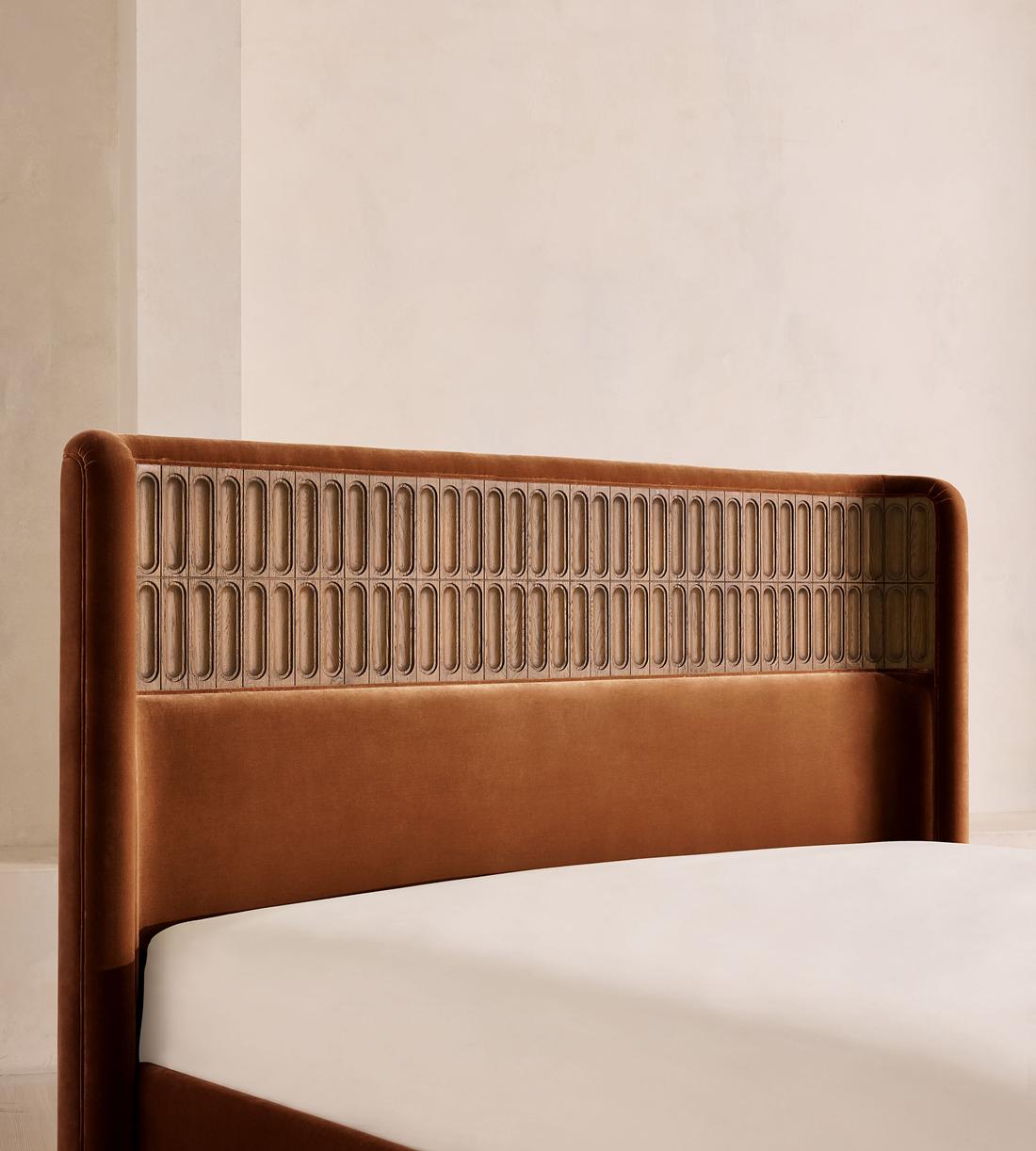 Devon Bed - Queen - Velvet - Cinnamon - US - Images - Image 4