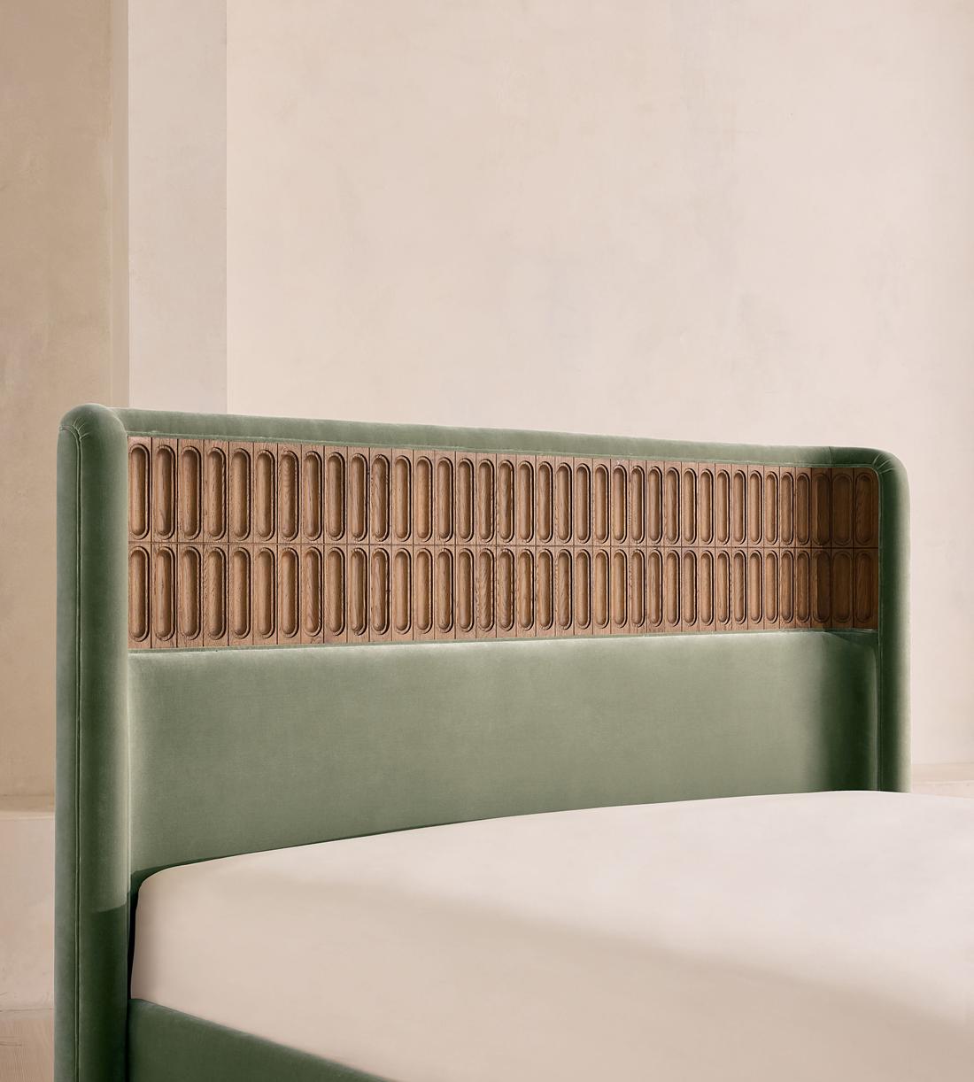 Devon Bed - Queen - Velvet - Seafoam - US - Images - Image 4