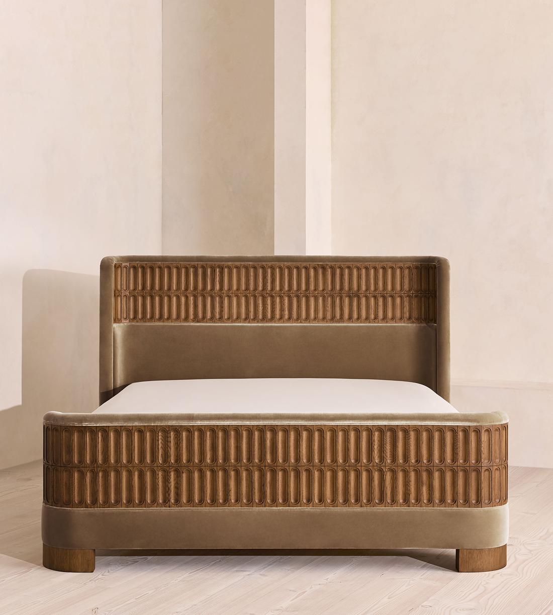 Devon Bed - Queen - Velvet - Truffle - US - Listing - Image 2