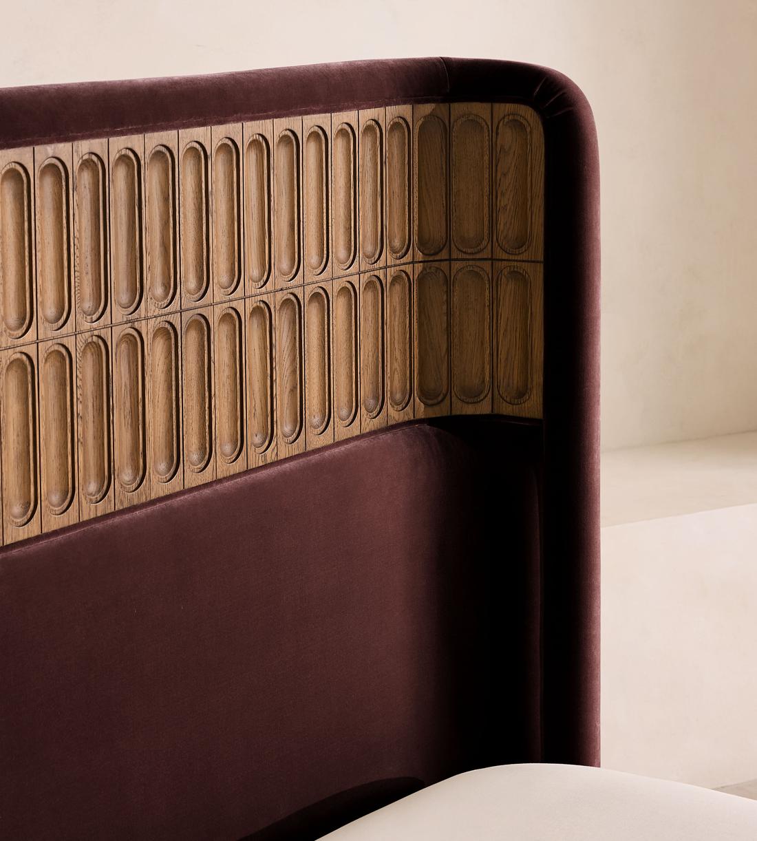Devon Bed - Queen - Velvet - Aubergine - US - Images - Image 3