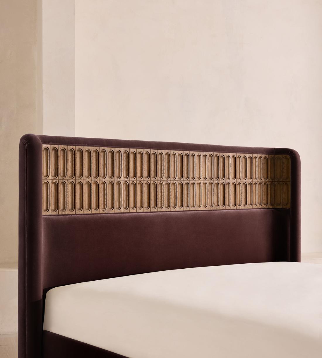 Devon Bed - Queen - Velvet - Aubergine - US - Images - Image 4
