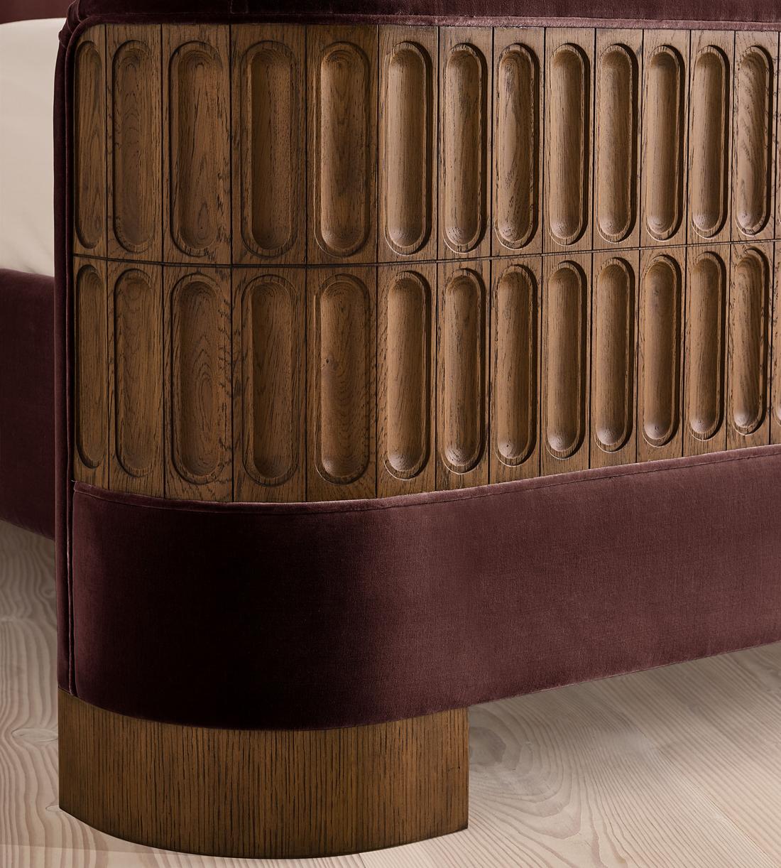 Devon Bed - Queen - Velvet - Aubergine - US - Images - Image 5