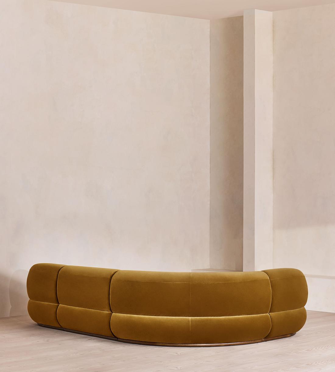 Edison Sectional Sofa - L-Shape Sofa - Velvet - Mustard US - Images - Image 3