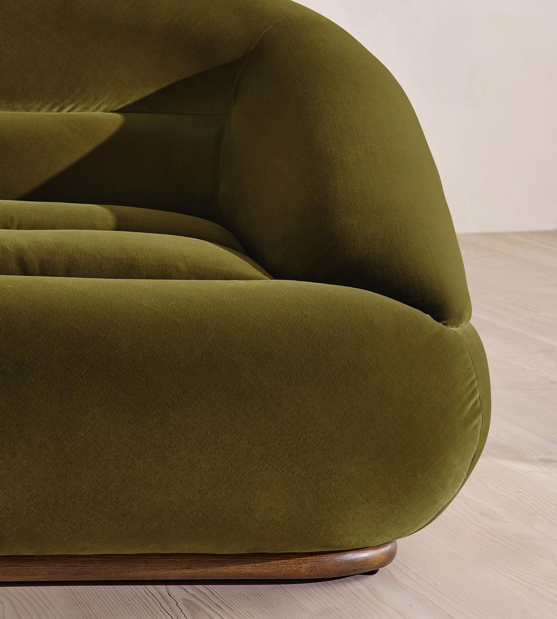 Edison Sectional Sofa - L-Shape Sofa - Velvet - Olive US - Images - Image 4