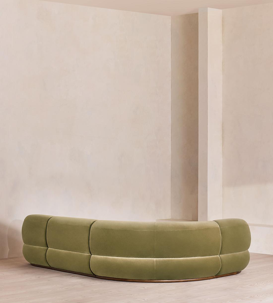 Edison Sectional Sofa - L-Shape Sofa - Velvet - Lichen US - Images - Image 3