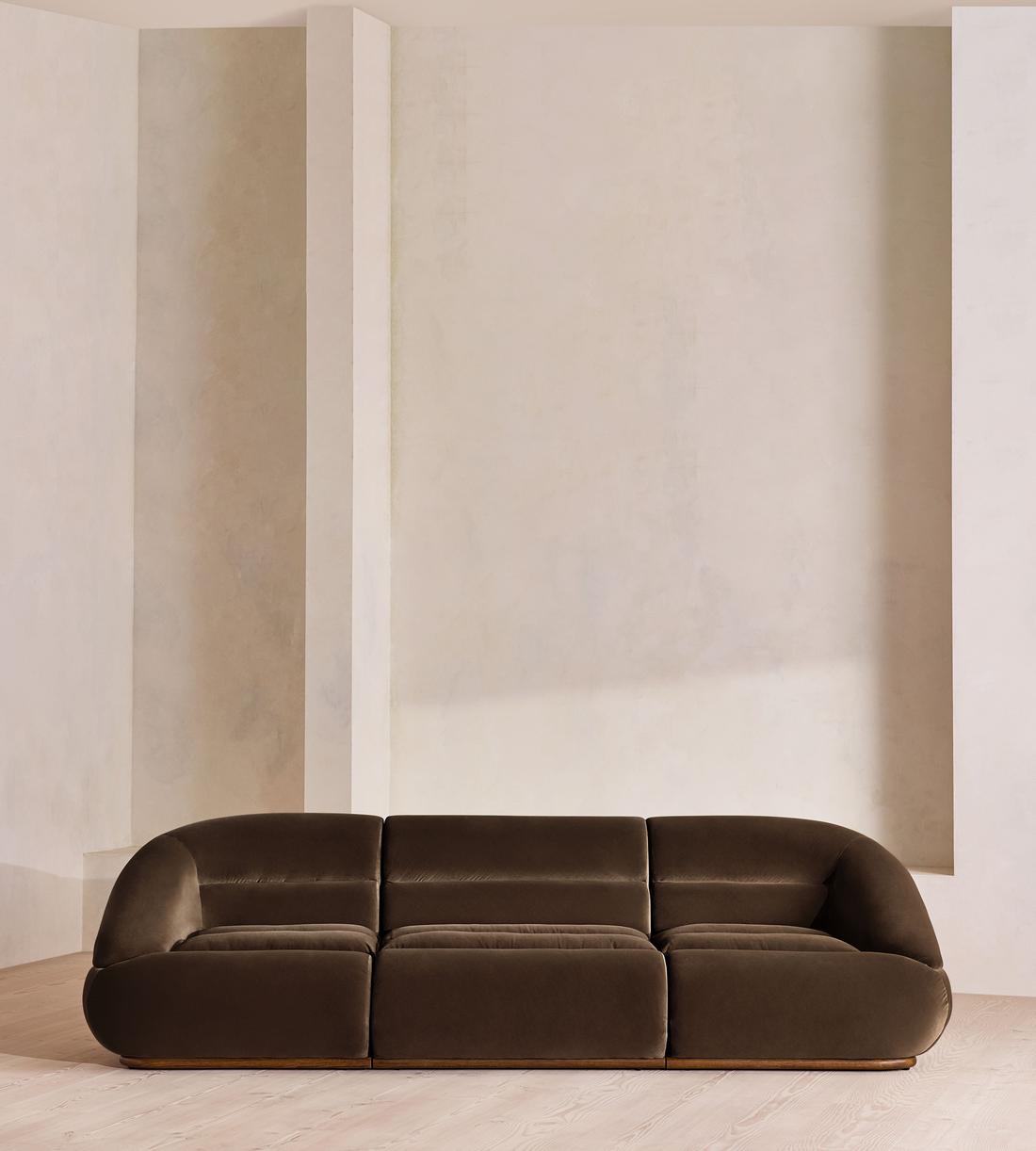 Edison Sectional Sofa - Four Seater - Velvet - Chocolate US - Listing - Image 1